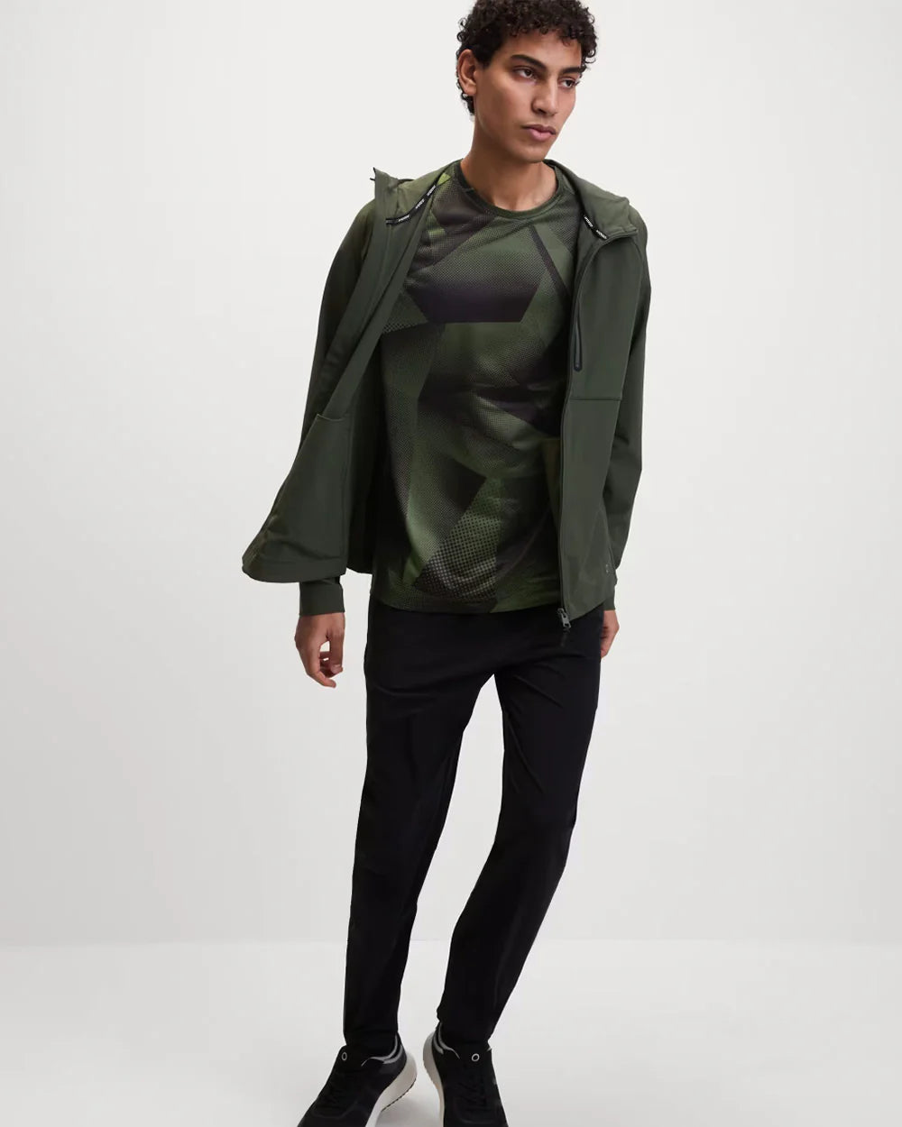 Abstract Motion Performance Shirt (Black&Olive)