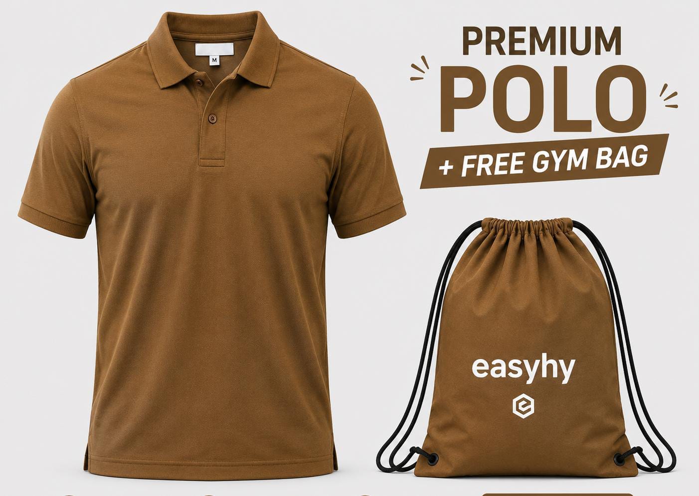 Men's Premium  Bronze  Polo Shirt – Classic Comfort & Style
