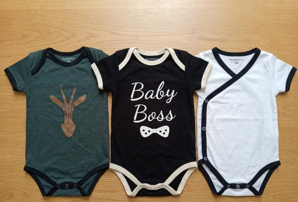 Polo Republica Trio-Set: Graphic & Wrap Baby Bodysuits