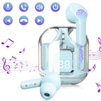 Air31 Earbuds Wireless | Crystal Transparent Bluetooth 5.3 | LED Display | Heavy Bass Stereo Sound