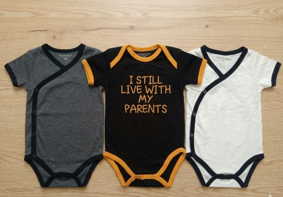 Polo Republica Trio-Set: Graphic & Wrap Baby Bodysuits