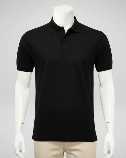 Men's Premium  Black  Polo Shirt – Classic Comfort & Style