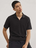 Easyhy Minimalist Textured Polo - Black