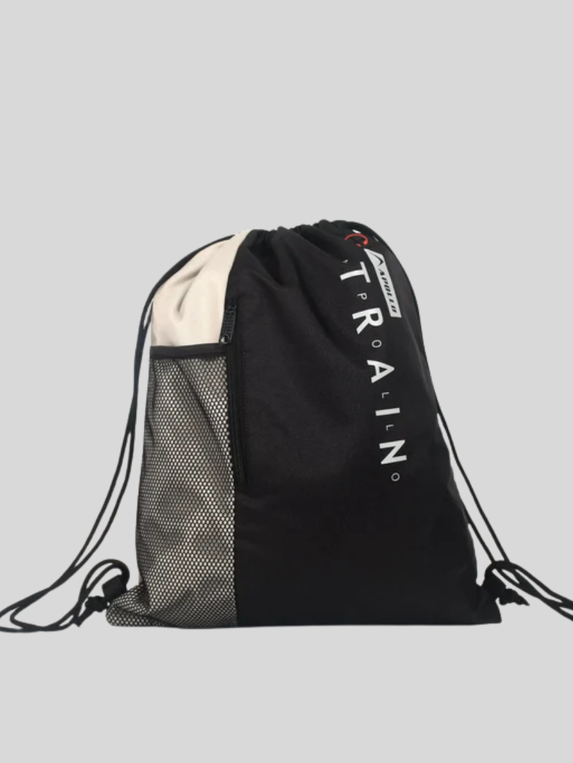 Gym Drawstring Bag Backpack - Black/Grey