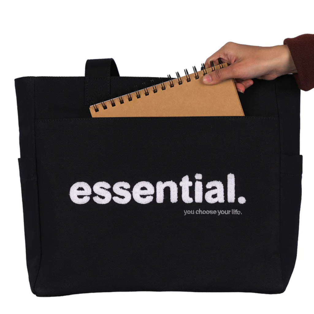 Minimalist "Essential" Multi-Pocket Canvas Tote