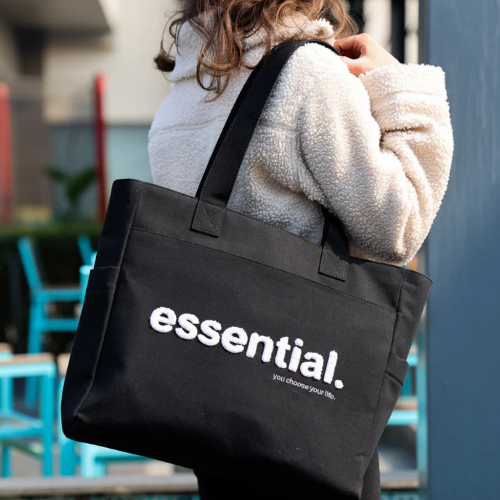 Minimalist "Essential" Multi-Pocket Canvas Tote