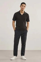 Easyhy Minimalist Textured Polo - Black