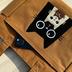 Whimsical "Nesting Cats" Canvas Carryall